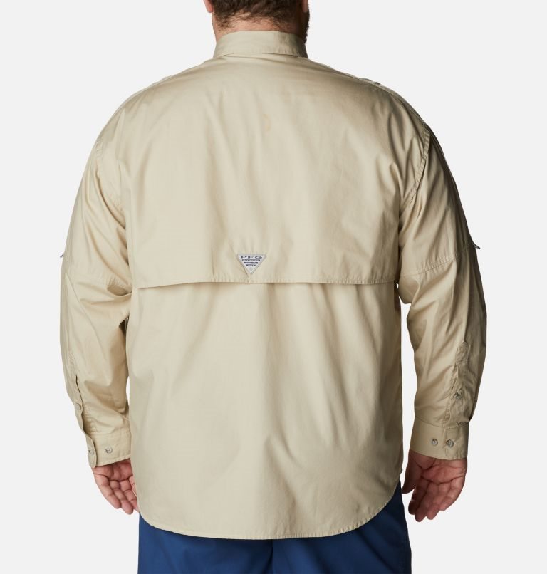 Men's Columbia PFG Bonehead Long Sleeve Shirts Khaki | Plus Size CA-E0C1L